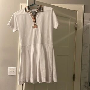 White Burberry girls dress  size 14y